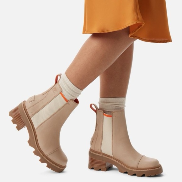 Sorel Women's Joan Now Chelsea Boots US7 Honest Beige, Gum 2 (orange) $190 - Picture 12 of 13